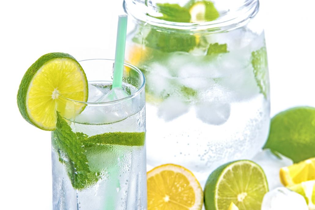 water with lemon and lime